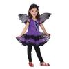 Halloween Children's Costume Witch Show Masquerade Costume, Little Girl Purple Bat Skirt