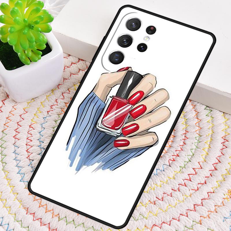 Nail Polish Silicone Phone Case For Samsung Galaxy Note 10 Pro S26 S25 S24 S23 S22 S21 Plus S25Ultra Capa Cover