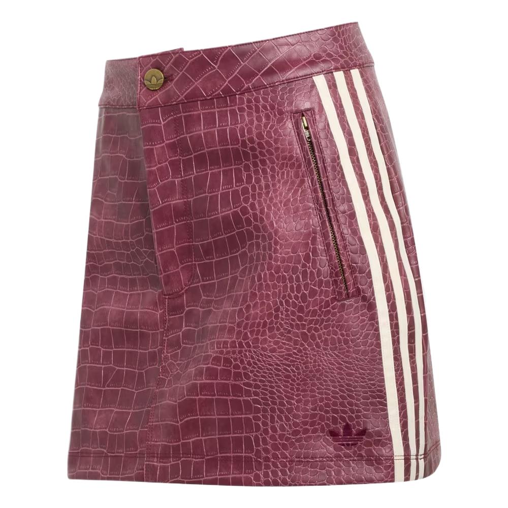 Adidas Originals Solid Color Striped Button Leather Mini Skirt Women Skirts KD8785 36