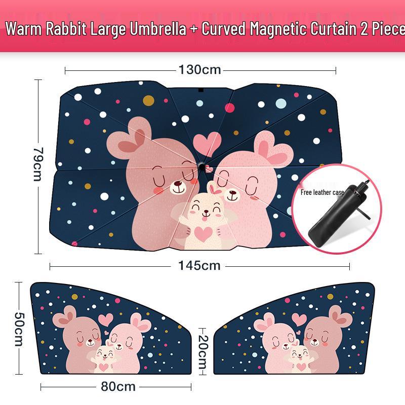 Cartoon Car Sunshade Umbrella for Front Windshield - Heat Insulation Protection