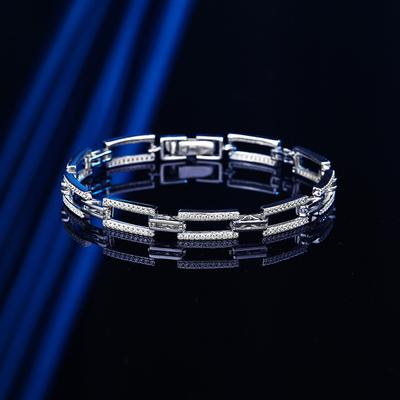 S925 Sterling Silver Řetízkový náramek pro ženy Ins Niche Design Lehký Luxusní Jednoduchá Korejská verze Všestranné internetové Celebrity Forest Stříbrné šperky