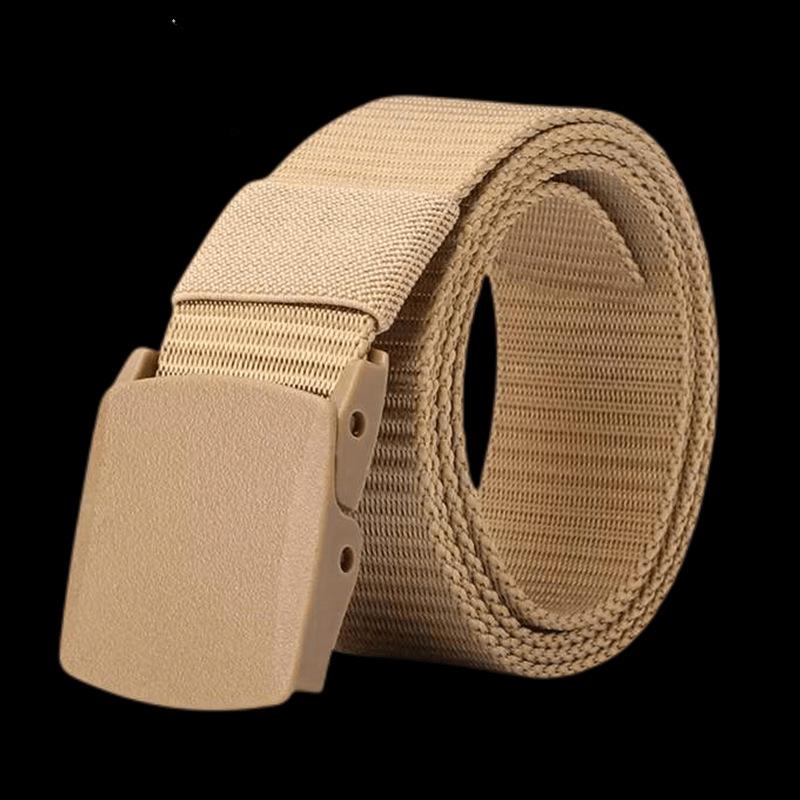 Men Belts Fashion Unisex Jeans Belts Adjustable Belt Men Outdoor Travel Tactical Waist Belt with Plastic Buckle for Pants 120cm