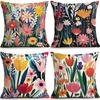 Set 4 Huse Pernă Decorativă Mandala Alb Crem Auriu Huse Elegante Luxe pentru Canapea Living Dormitor Decor Acasă