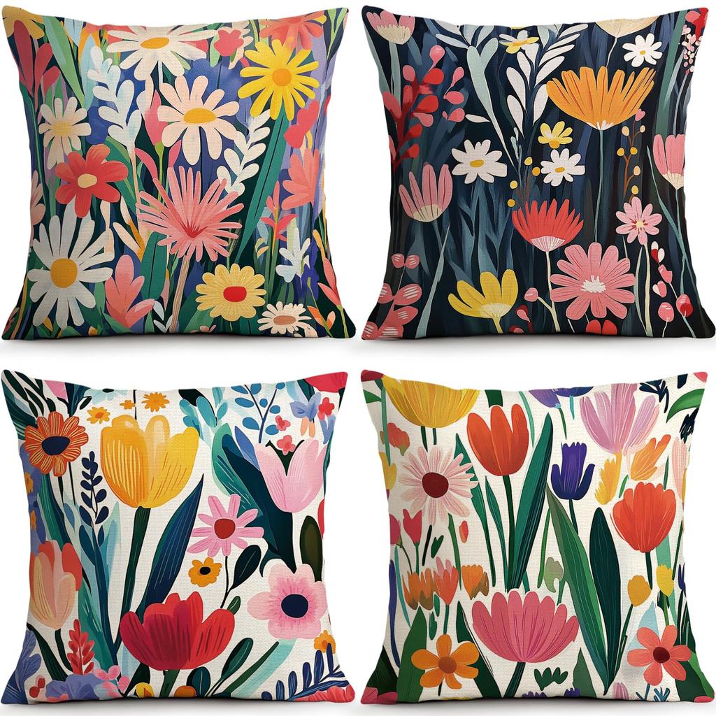Set 4 Huse Pernă Decorativă Mandala Alb Crem Auriu Huse Elegante Luxe pentru Canapea Living Dormitor Decor Acasă