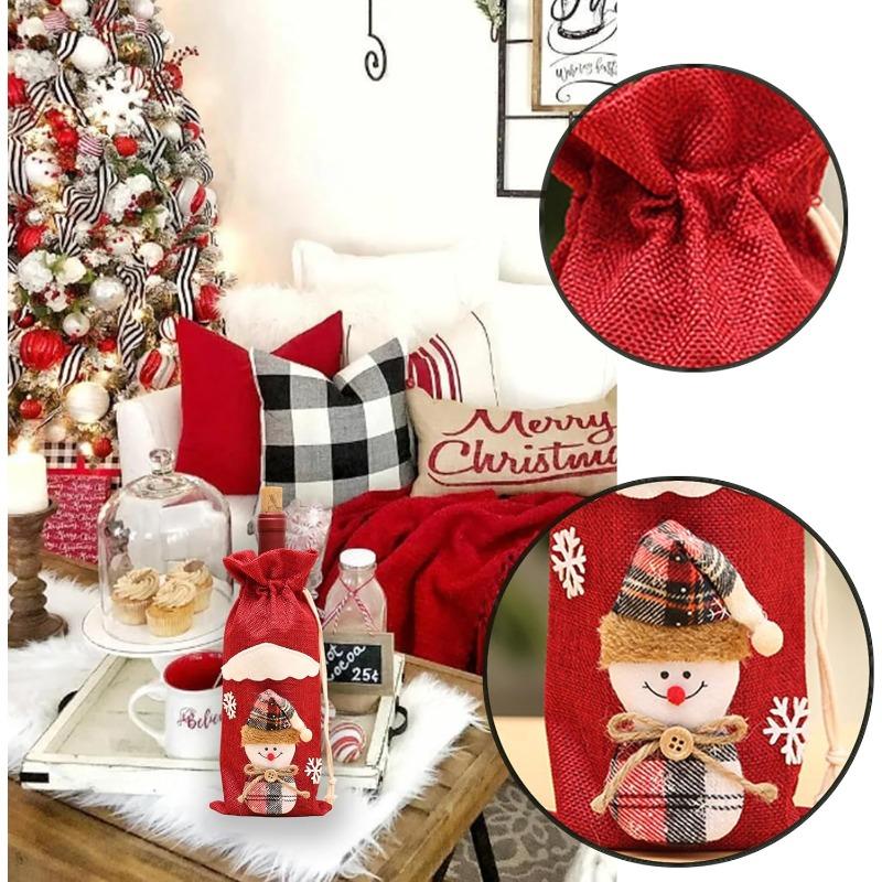 Wine Bottle Cover Santa Claus Christmas Decorations for Home Christmas Ornament Xmas Table Decor Happy New Year Gift