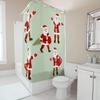 Tu Christmas Shower Curtain Festive Holiday Decor Reindeer Snowman Pattern Waterproof Bathroom Fabric Backdrop Xmas Home Decor