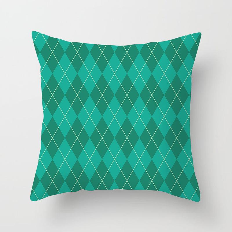 Retro Green Geometric Pillow Case Home Sofa Pillow Cushion Cover Tatami