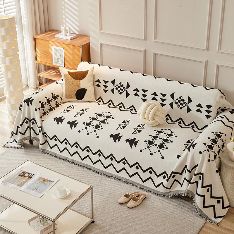 

Ultra-Modern Geometric Chenille Sofa Slipcover Blanket 180x130cm (Armless Single)