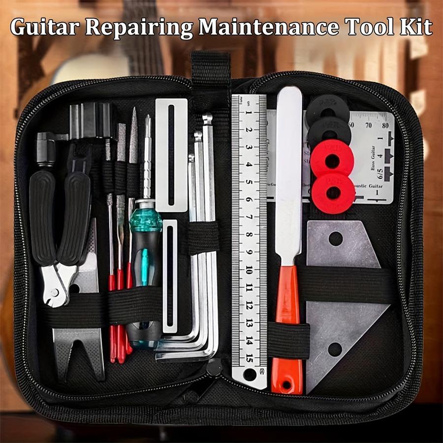 25/30 in 1 Guitar Tool Kit Set Multi-functional Guitar Repair Toolbox Guitar Parts Replacement Toolbox Picks String Fixed Buckle