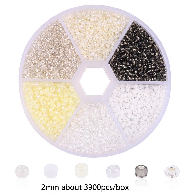 2 3mm Szklane Koraliki Millet Zestaw Kombinowany Ręcznie Robione DIY Domowe Koraliki Nawlekane na Rękę Naszyjnik z Wisiorkiem Zestaw Naszyjników Pudełko Koraliki do Wyrobu Biżuterii