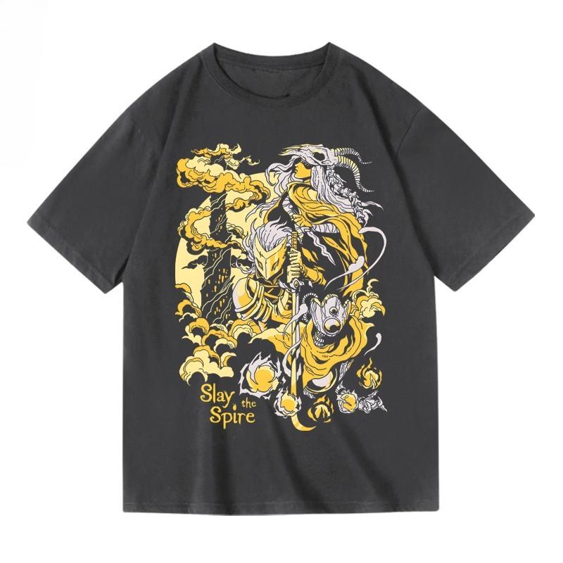 2024 Killing Minaret Meat Pigeon Game Europe and The United States Peripheral Pattern Printed Cotton Short Sleeve Half-sleeve