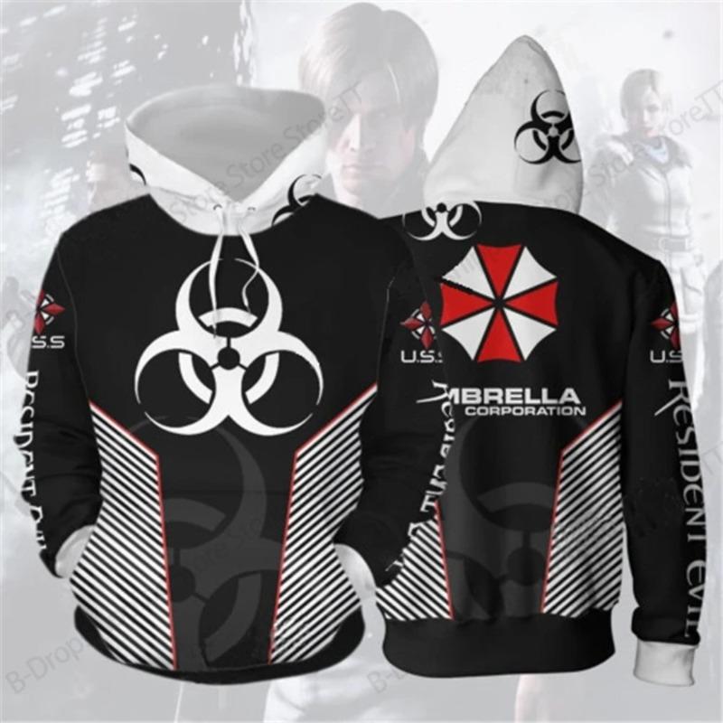 Resident Evil 3D potisk mikina s kapucí pánská dámská módní mikiny ležérní mikina svetr Harajuku kabát unisex sudaderas pánské oblečení