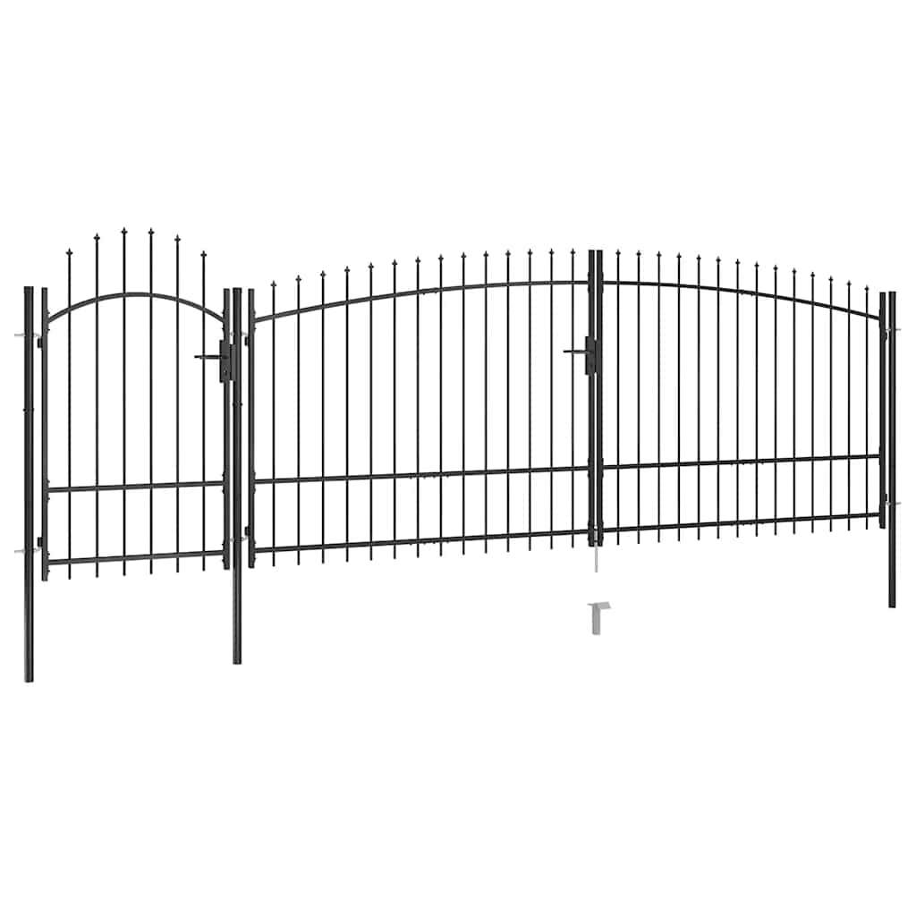 Woerden Gartentor mit Speerspitzen-Design 5 x 1,75 m Schwarz