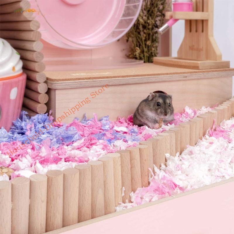 85AD Hamster Climbing Ladder Wooden Suspension Bridge for Guinea Pigs Hedgehogs