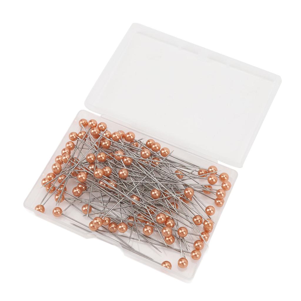 100Pcs Pearlized Head Pins Sewing Quilting Straight for Bouquets Floral Fabric