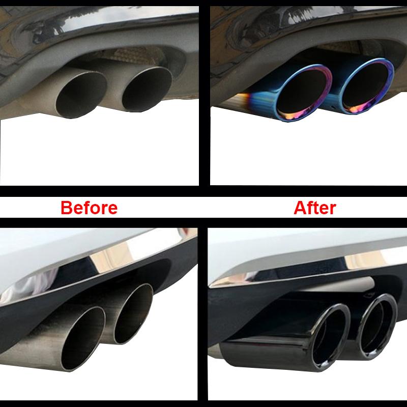 1 Pair Car Rear Exhaust Tail Pipe Muffler Throat 3 Colors For BMW E90 E92 325i 328i 2006 - 2010 F10 F11 F18 520i 523i 525i 528i
