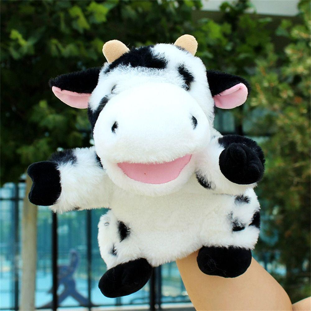 Movable Open Mouths Plush Animal Puppets Dog Horse Sheep Stuffed Hand Doll Christmas   Role-Playing