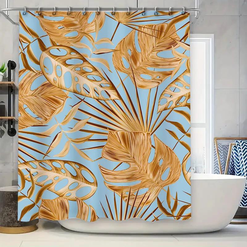 Fashion Palm Leaf Shower Curtain Waterproof Polyester Bathroom Decor Customizable Size 180x274cm Buy Fashion Palm Leaf Shower Cu W90xH180cm