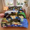 Detective Conan Mystery Print 3Pcs Bedding Setduvet Cover With 2 Bedropillowcase Home Birthday Gift