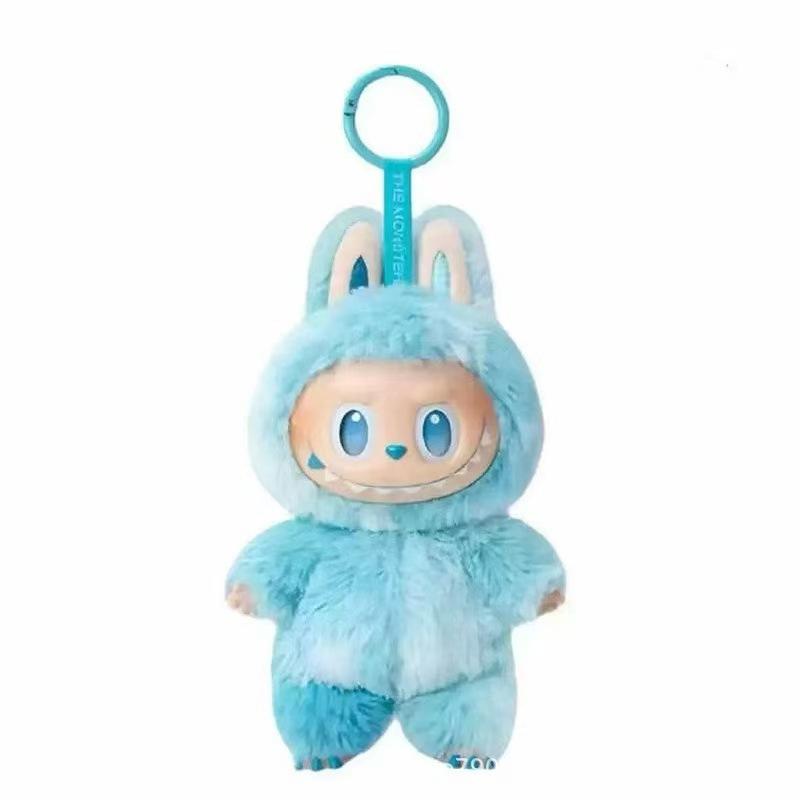 

Cute Labubu Three-generation Doll Hand-made Vinyl Plush Blind Box Pendant Small And Exquisite 11*17cm синій
