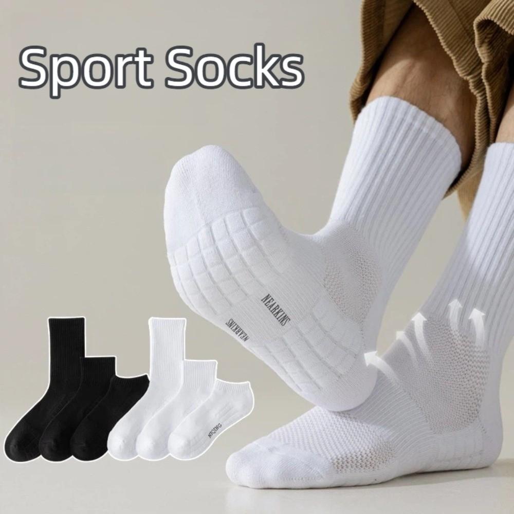 3 Pairs Breathable Sport Socks Soft Cotton Long Tube Socks New Runnig Socks  for Men Women