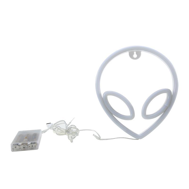 Xiaomi Neon Sign Alien Face Shaped Wall Hanging Lights for Home Game Room Saucerman Plant LED Night Lamps Xmas Party Holiday Art Decor