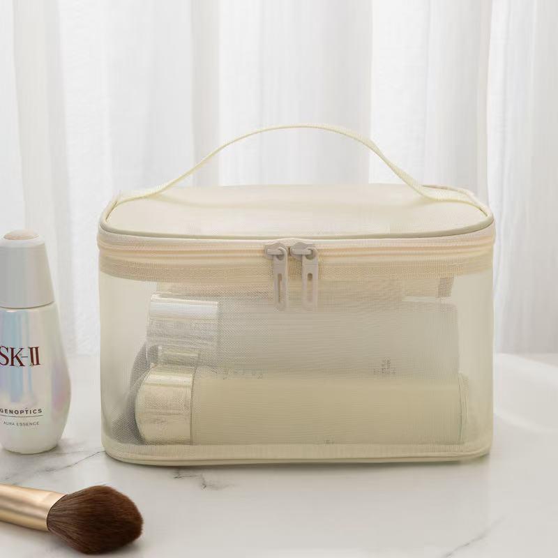 Large Mesh Makeup and Toiletry Bag - Portable, Travel-Friendly, Customizable Logo