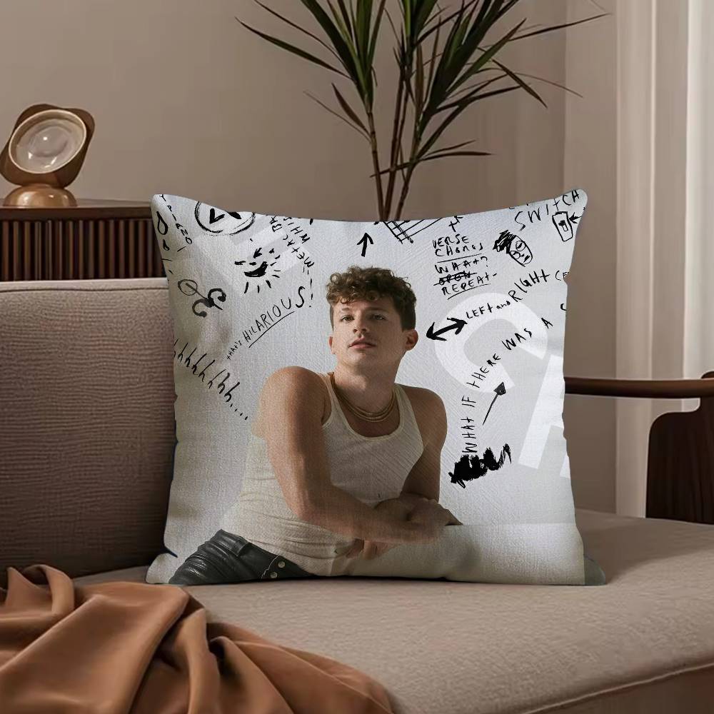 Singer C-Charlie PuthS Pillow Case Anti-dustmite Pillowcase Invisible Zipper Silky Short Plush Sofa Cushion Cover