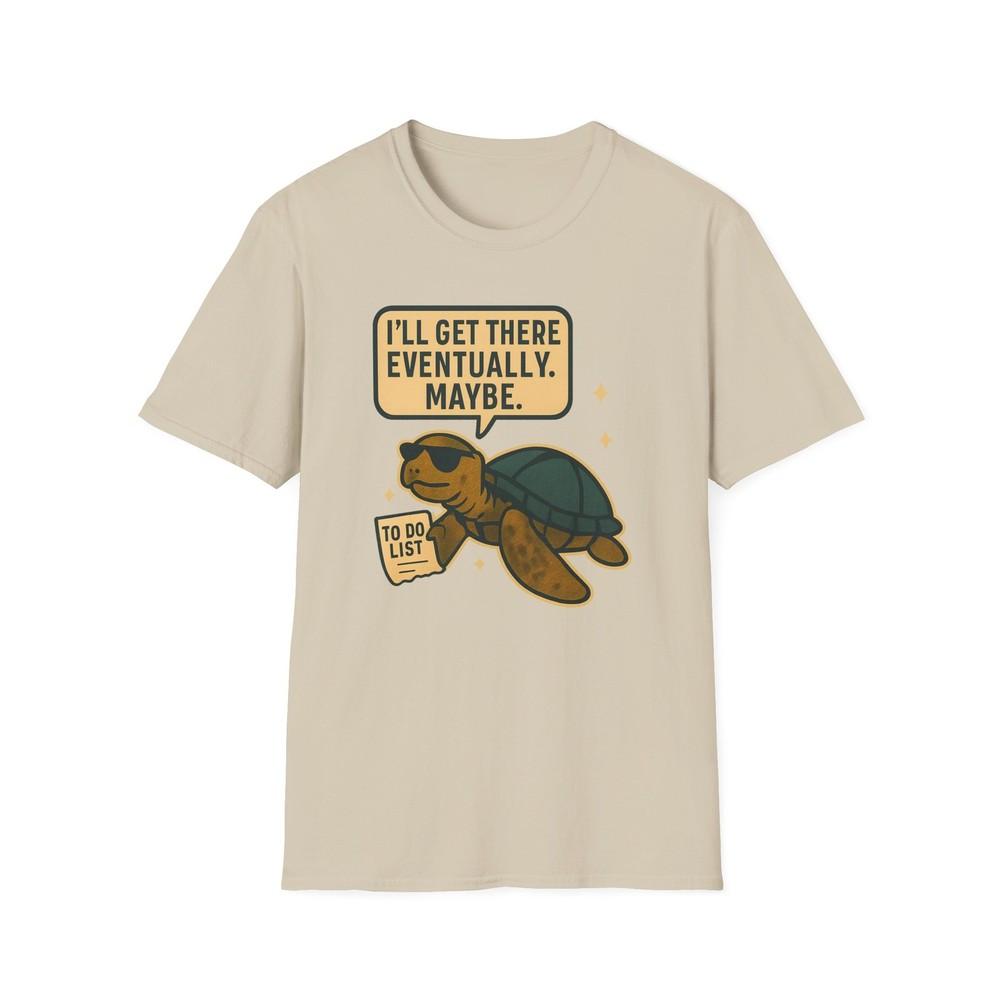 

Unisex Softstyle Procrastination Turtle T-Shirt: Funny, Chill Vibes M