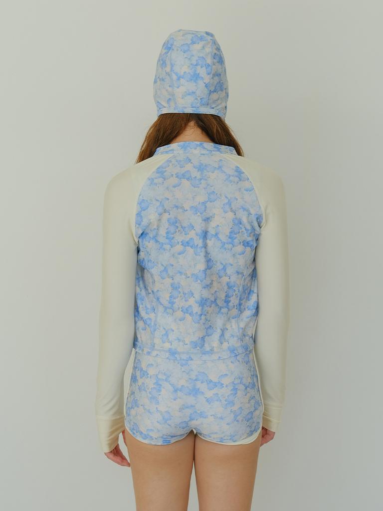 Painbei High-Rise Dolphin Shorts Aqua Blossom