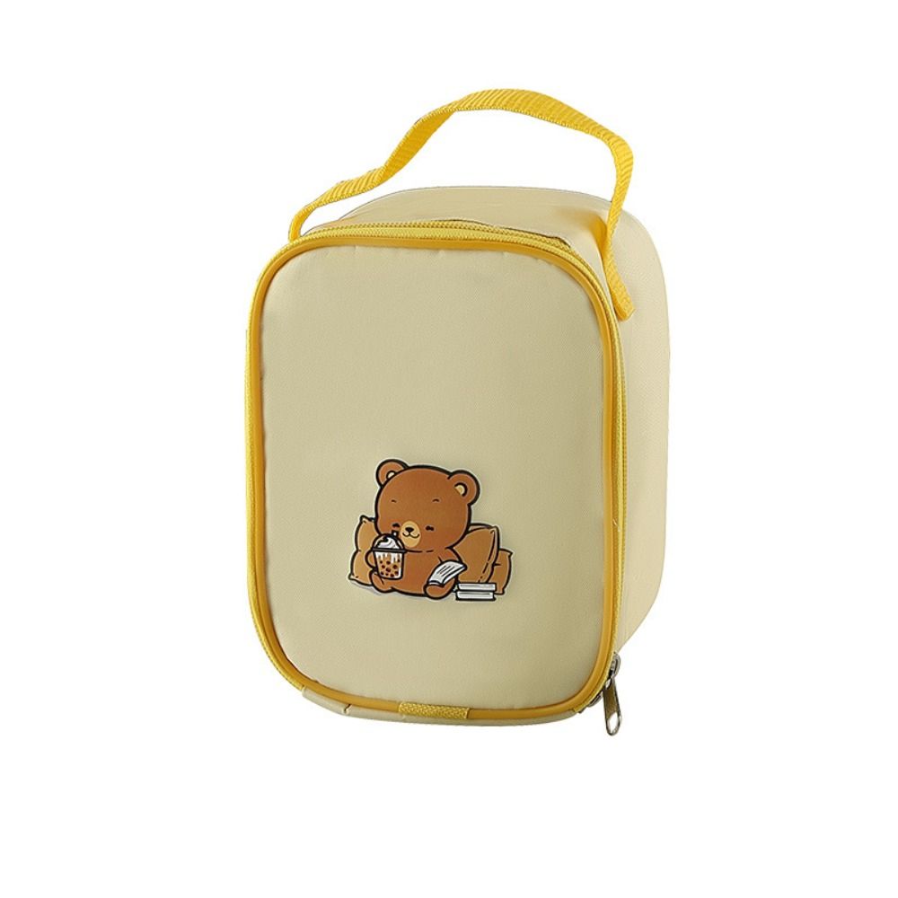 Round Barrel Food Storage Bag Large-Capacity Tote Lunch Bag Portable Lunch Box