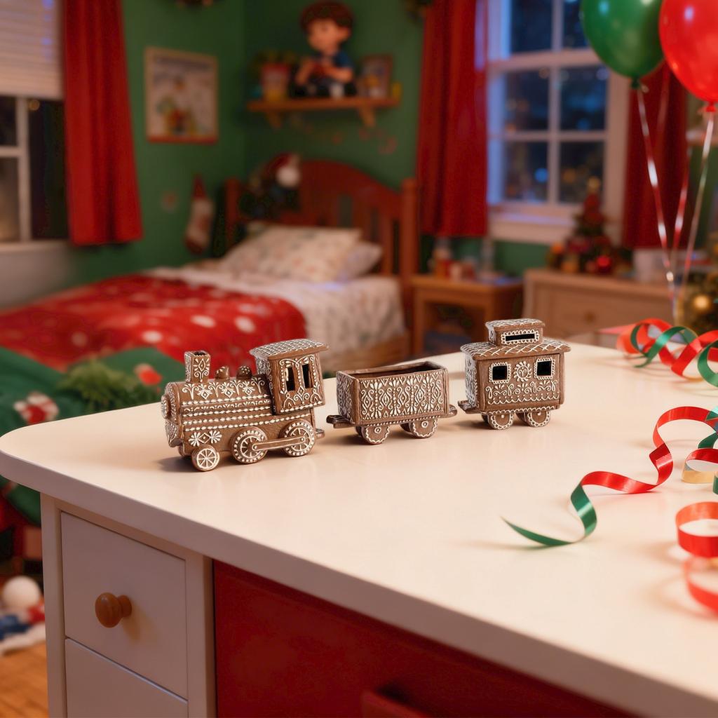 Christmas Table Decoration Hollow Gingerbread House Winter Holiday Table Decoration Warm Led Lights Holiday Gift