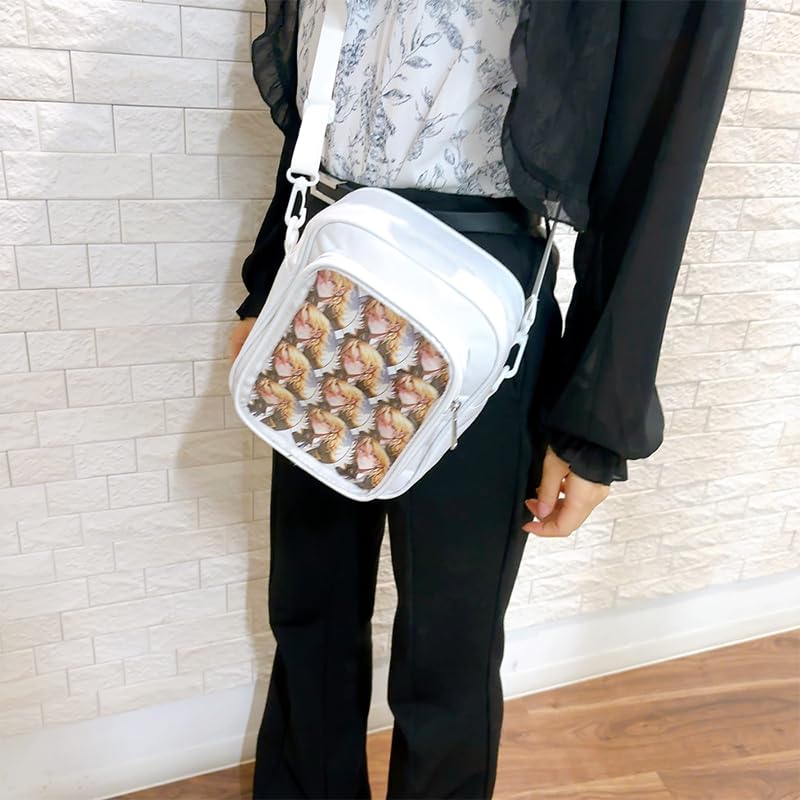 Shoulder Mini Can Badge Storage Blue Ita-bag Bag, Small, Adult, Oshikatsu, Itabag, Clear, Pouch, Transparent, [Used]