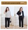 Plus Size Women's Casual Wide-Leg Pants for Pear-Shaped Body - Elastic Waist, Slimming, Autumn/Winter Versatile Trousers