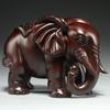 Large Ebony Wood Elephant Carving Set - Home Decor & Housewarming Gift