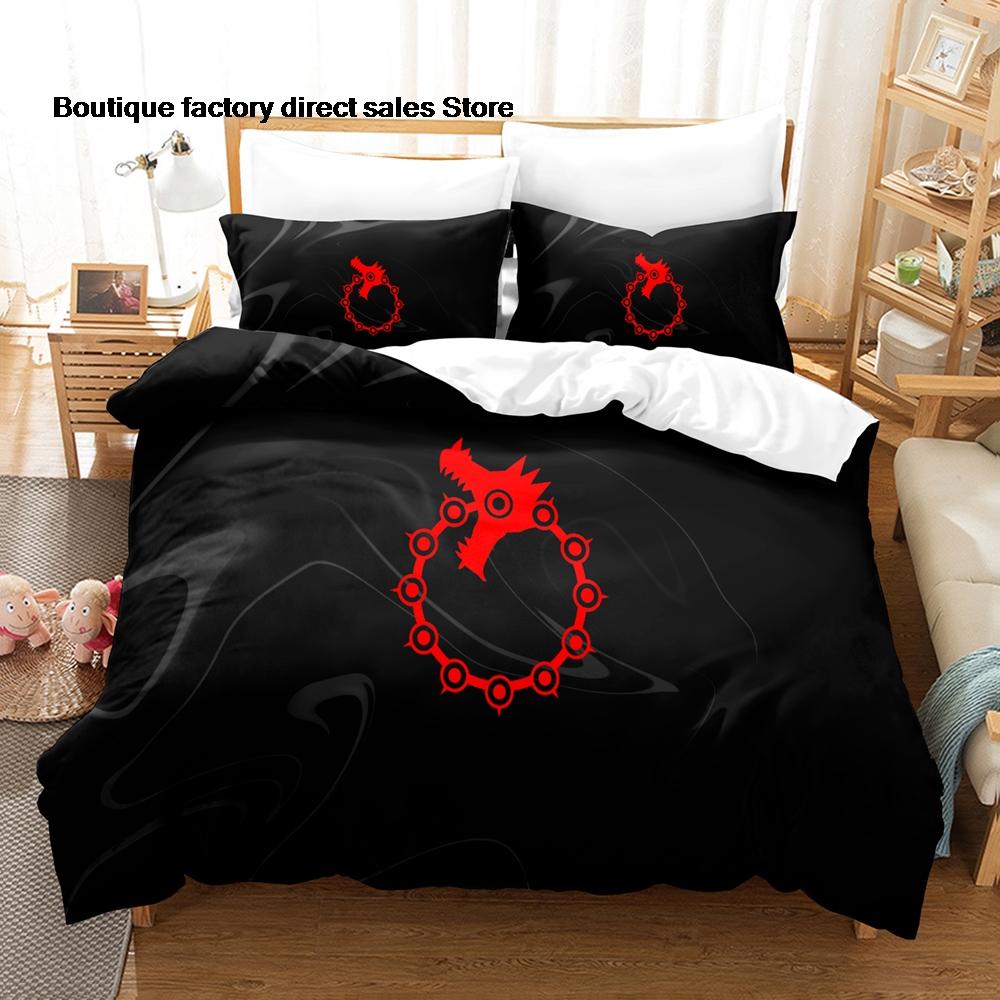 The Seven Deadly Sins Bedding Set 3D Printed Duvet Cover Pillowcase For Otaku Bedroom Home Textile Twin Full Queen King Size