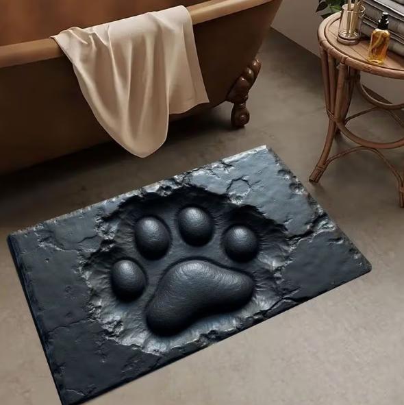 

3D коврик для пола с лапой и реалистичной рельефной текстурой, противоскользящая подкладка, подходит для помещений и улицы, прихожей, кухни и зоны для домашних животных, коврики 40cm x 60cm