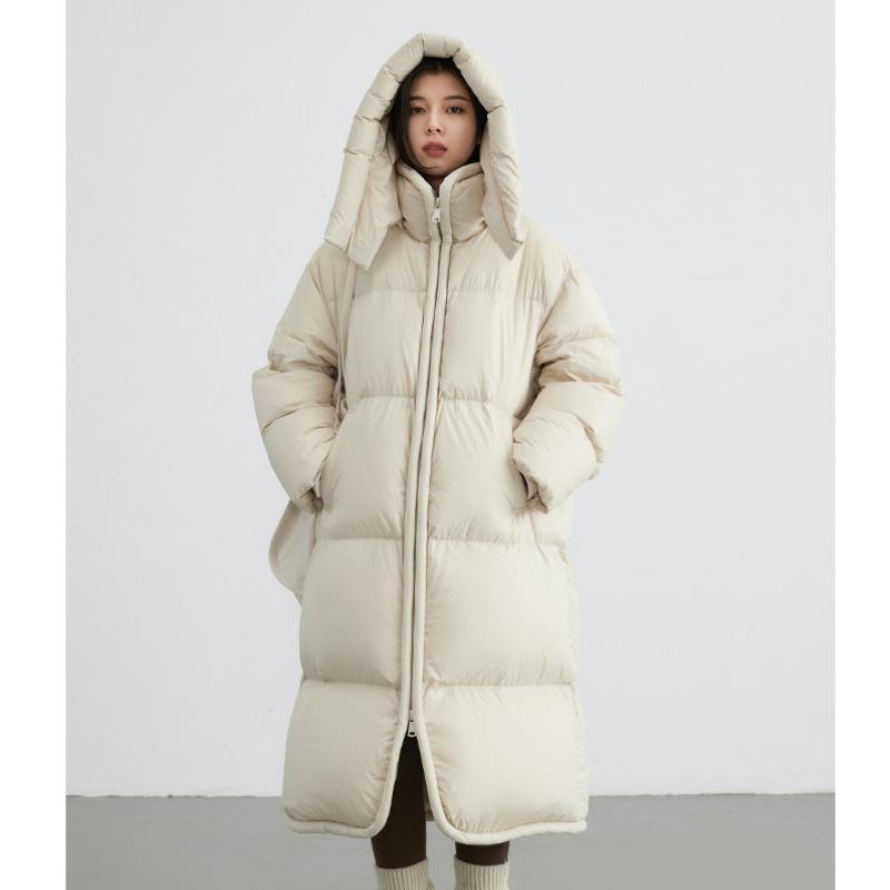 New Winter Soft Cotton-padded Jacket Girls' Long Over-the-knee Quilt Padded Loose Coat