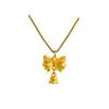 Vietnam Gold-Plated Clover Necklace, Ring & Five-Flower Bracelet Set