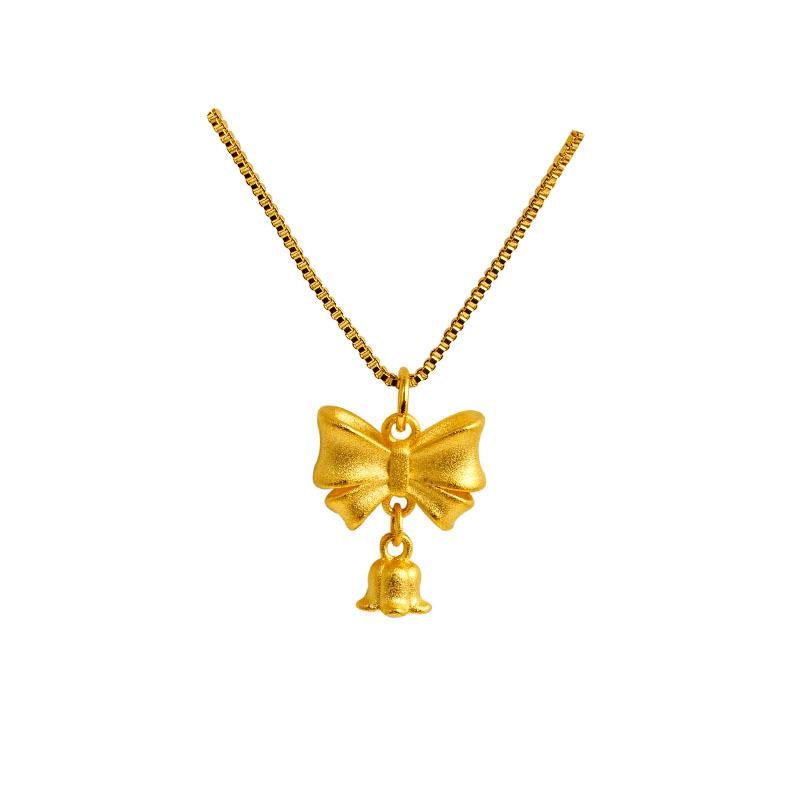Vietnam Gold-Plated Clover Necklace, Ring & Five-Flower Bracelet Set