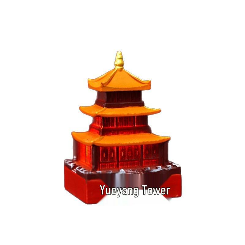 2025 Luminous Resin Fridge Magnet: Ancient Architecture Night Light City Tower Souvenir