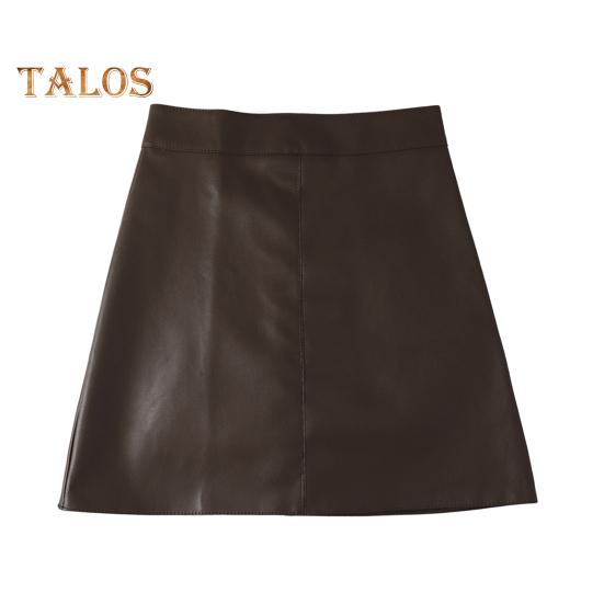 Mini Skirt A-Line High Waist Solid Color Women Skirt Autumn Winter Windproof Hip Wrapped Skirt Daily Wear
