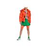 Adidas Logo Print Hidden Zipper Hooded Cotton Jacket Women Jacket Orange HI6085