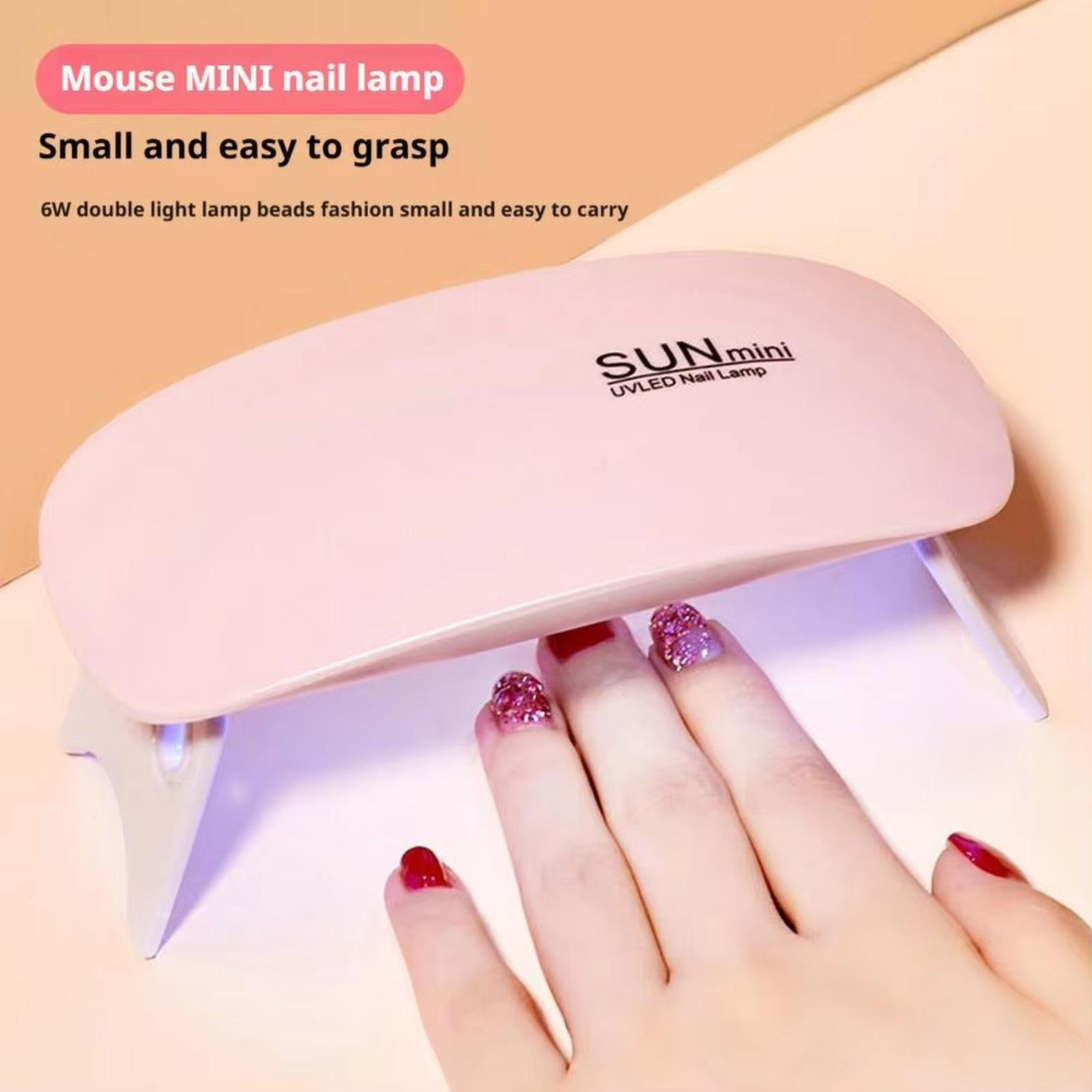 Mouse Nail Lamp UV LED Nail Dryer Portable Handheld Gel Polish Curing Light Manicure Machine Fast Drying one size розовый