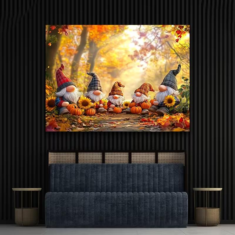 2D Thanksgiving Gnome Backdrop Harvest Forest Photography Background