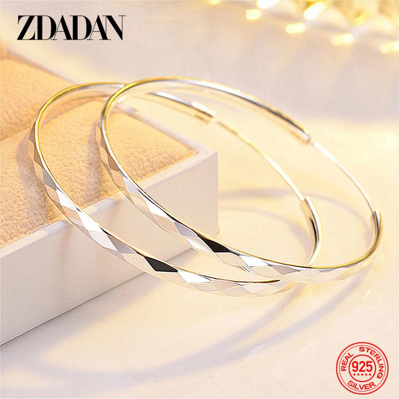 925 Sterling Silver 3/4/5/6cm Kulaté Velké Kruhové Náušnice pro Ženy Módní Šperky