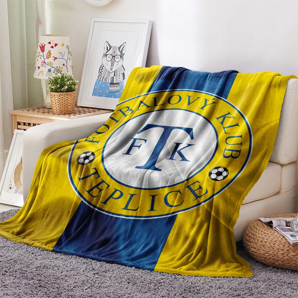 Teplice Football Club  Print Flannel Blanket, High quality Comfortable for All Seasons, Home Decor, Warmth and Comfort