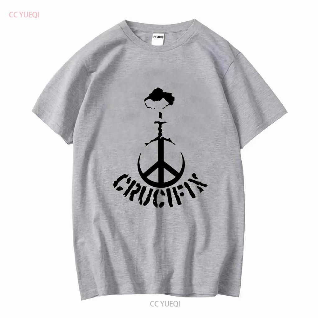 Crucifix Hardcore Punk Rock Band T Shirt S 2XL Vintage Washed Stylish Streetwear Graphic Breathable Homme Designer Clothes