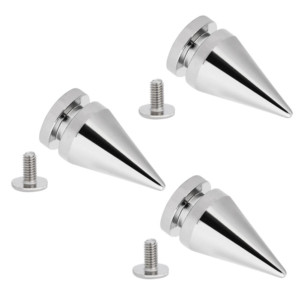 20 Pcs 10*20mm Silver Metal Bullet Spikes Studs Rivets Bag Belt Leathercraft