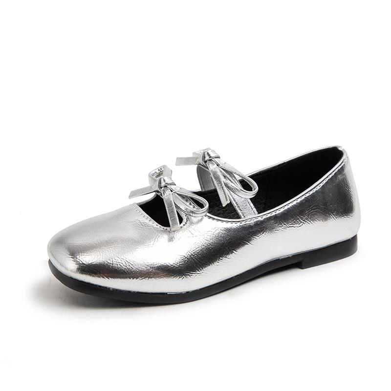 

Spring Girls Mary Jane Shoes Kids Princess Ballet Flats Soft Sole Fashion size 23 серебряный
